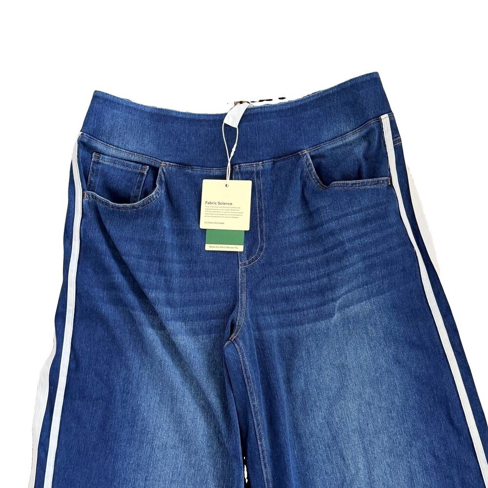 New Halara Womens Flex Denim Wide Leg Comfort Denim Jeans Stretch L Petite NWT - Picture 2 of 5